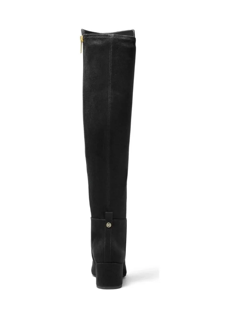 Michael Kors Braden Mid Boots Black Suede 5.5 Block Heel Tall Over the Knee $275